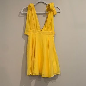 Yellow dress with tie straps